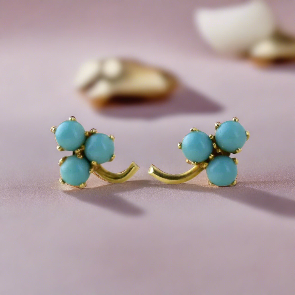 Hotsell Vintage Gold Turquoise Earrings