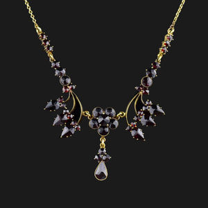 Antique Victorian Style Garnet Festoon Necklace | Boylerpf