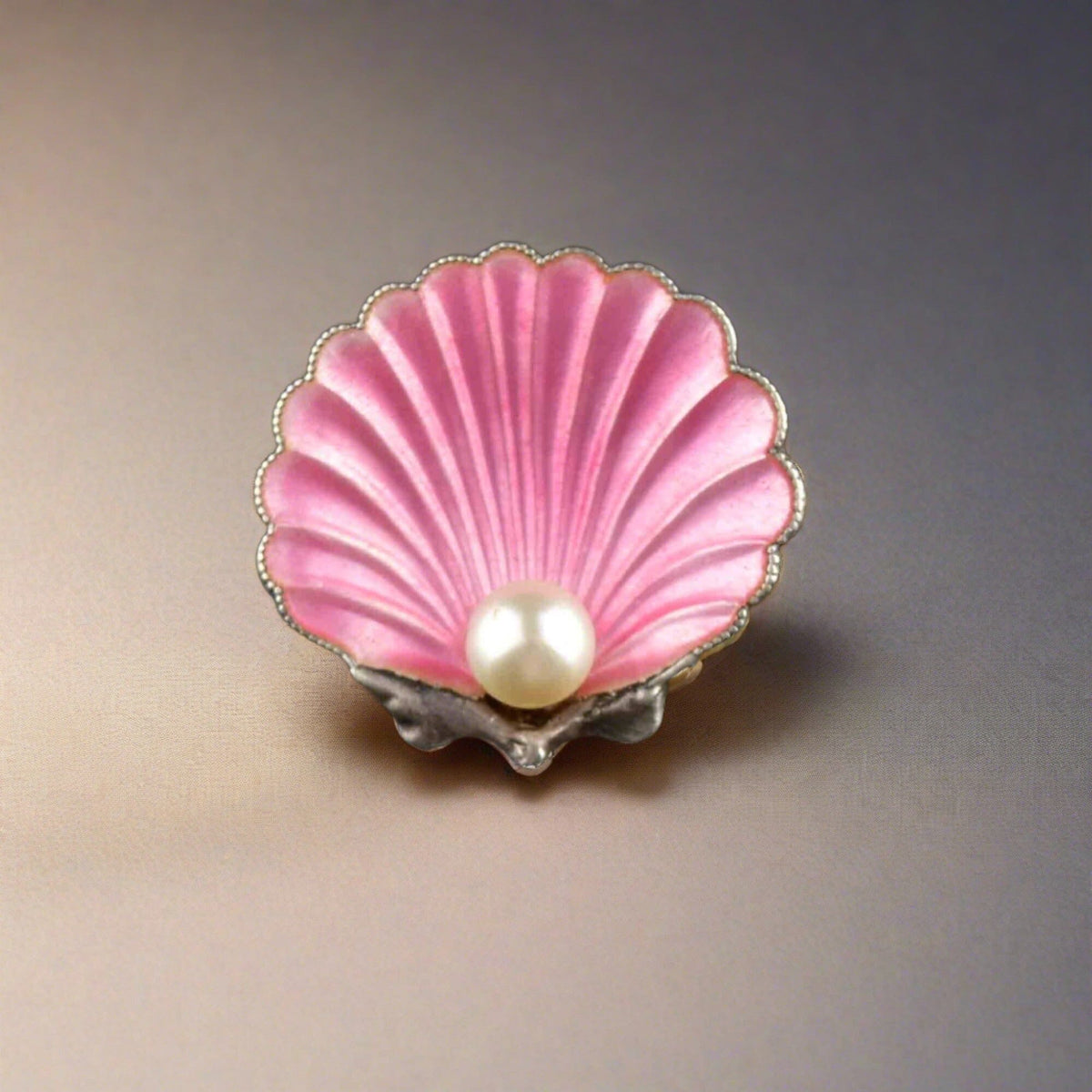 Vintage Art Deco Pink Enamel Pearl Shell Brooch – Boylerpf