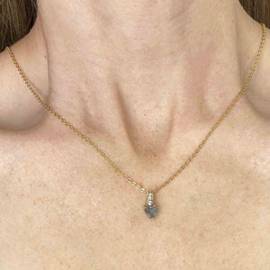 10K Gold Mystic Topaz Heart Pendant Necklace - Boylerpf