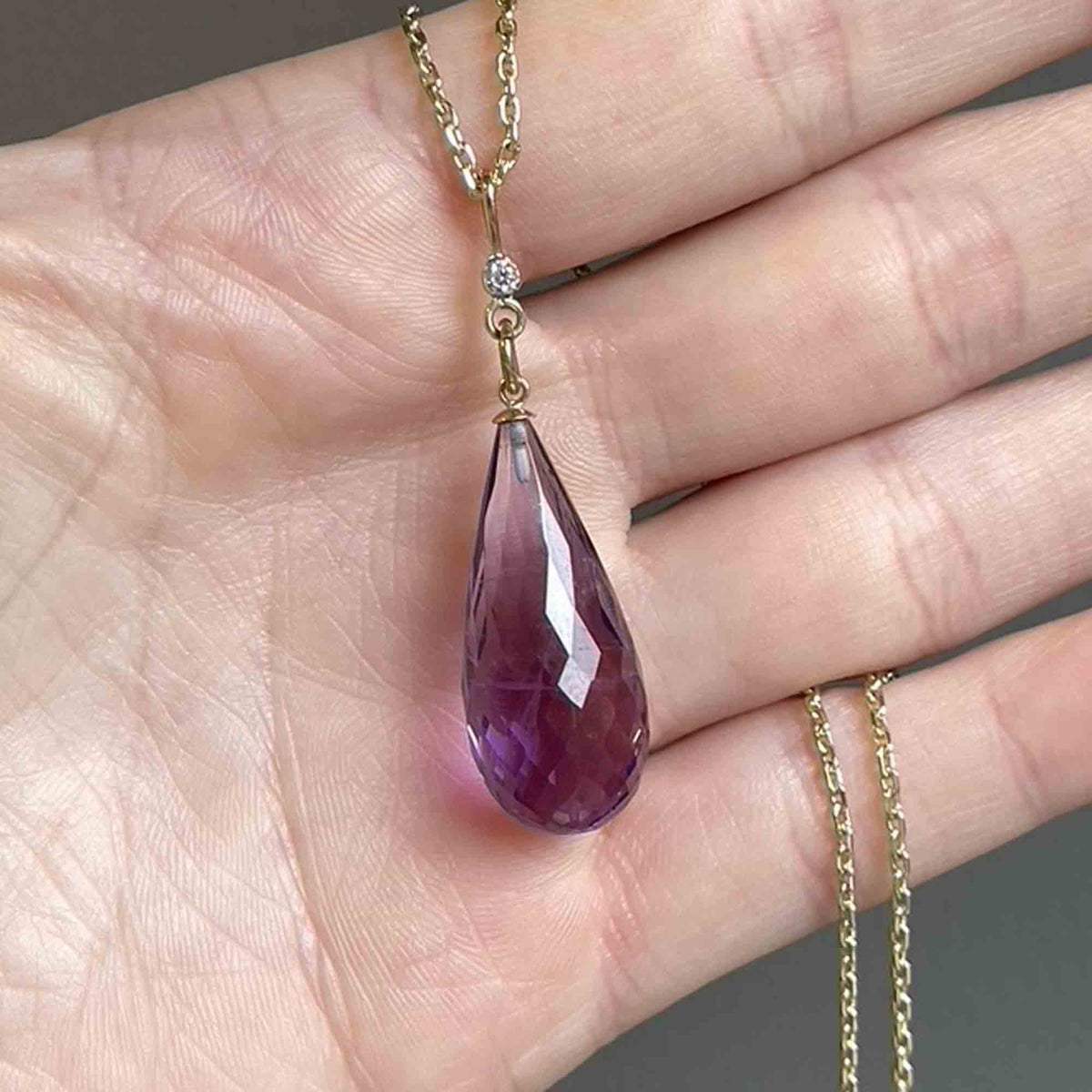 Outlet Pandora Briolette Amethyst Pendant Necklace