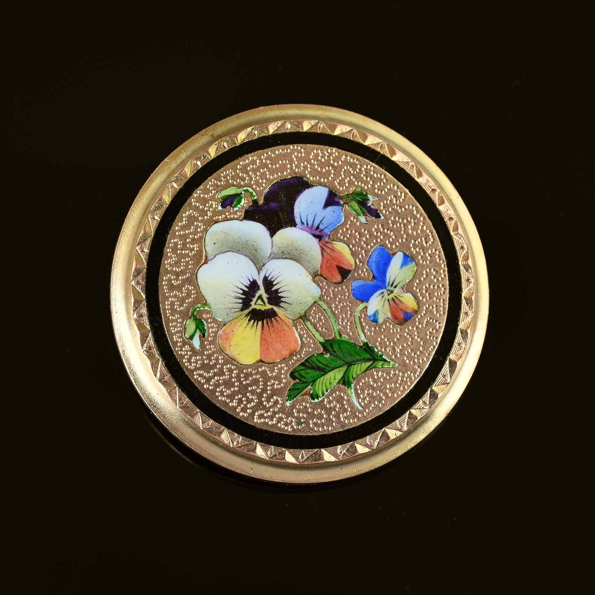 Antique Art Nouveau Enamel Pansy Brooch in Gold – Boylerpf