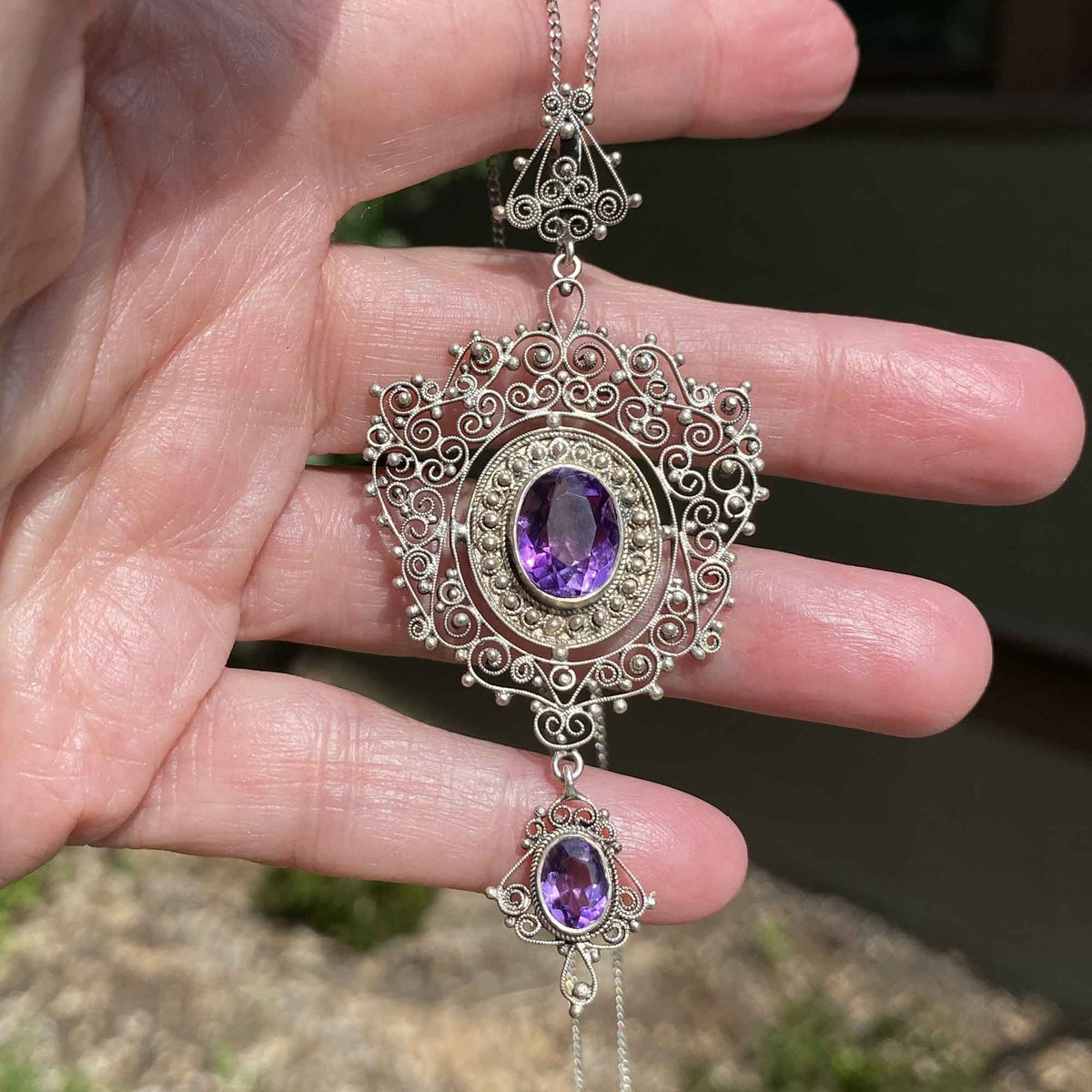 Victorian Hand Amethyst on sale Pendant