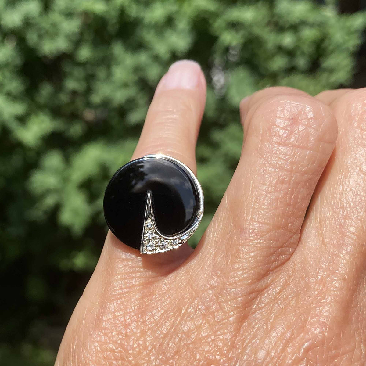 14K Yellow Gold Onyx Signet Ring