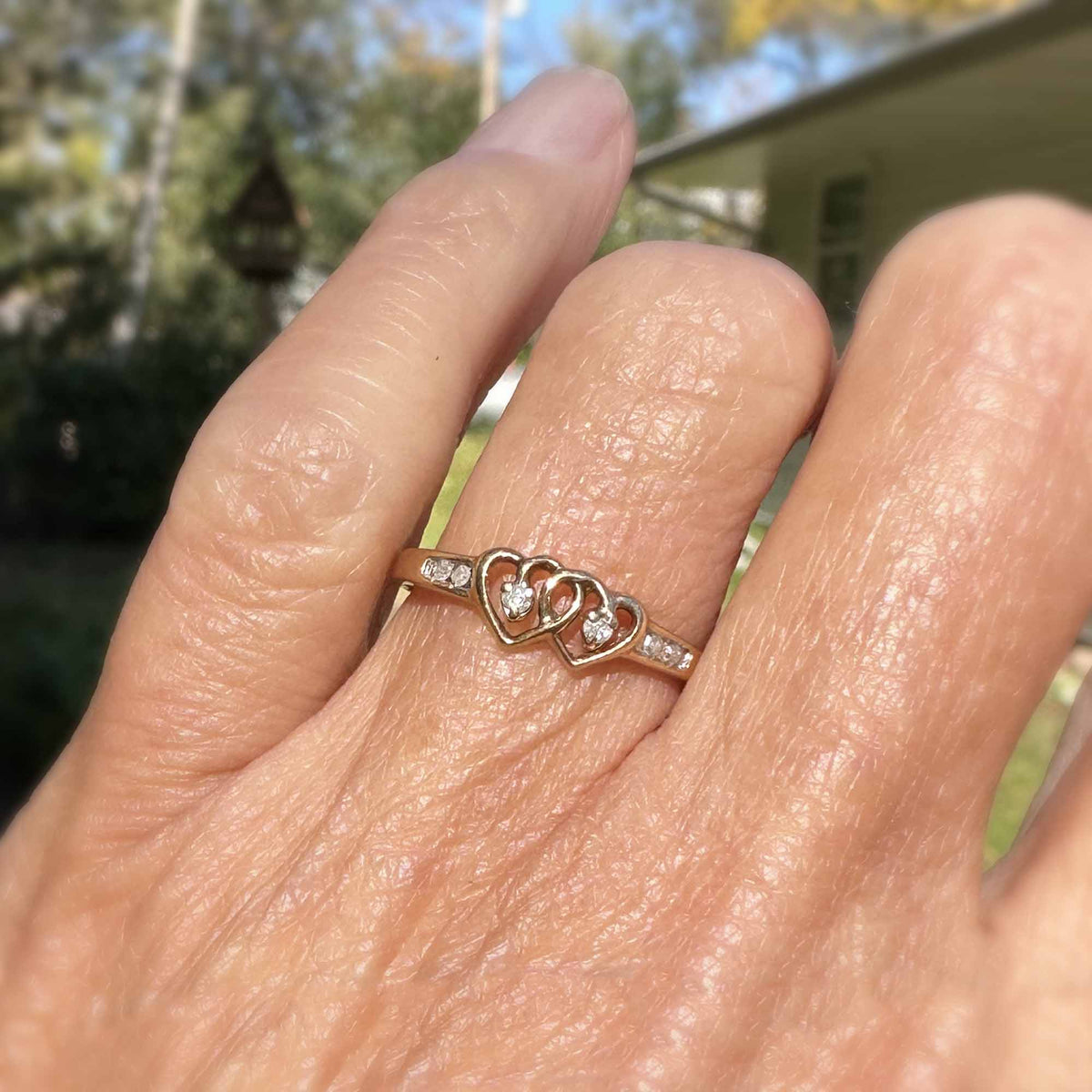 Vintage 10k gold heart on sale ring