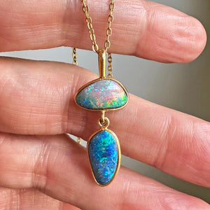 Vintage Natural Boulder Opal Pendant Necklace - Boylerpf