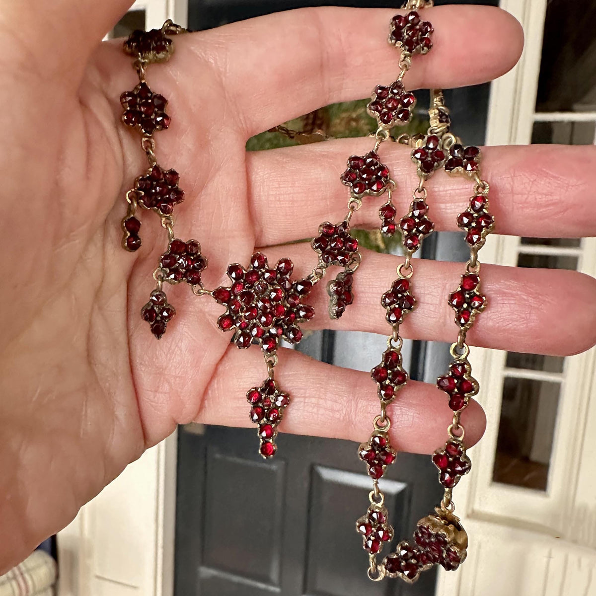 Antique Victorian Rose Cut Bohemian Garnet Necklace – Boylerpf