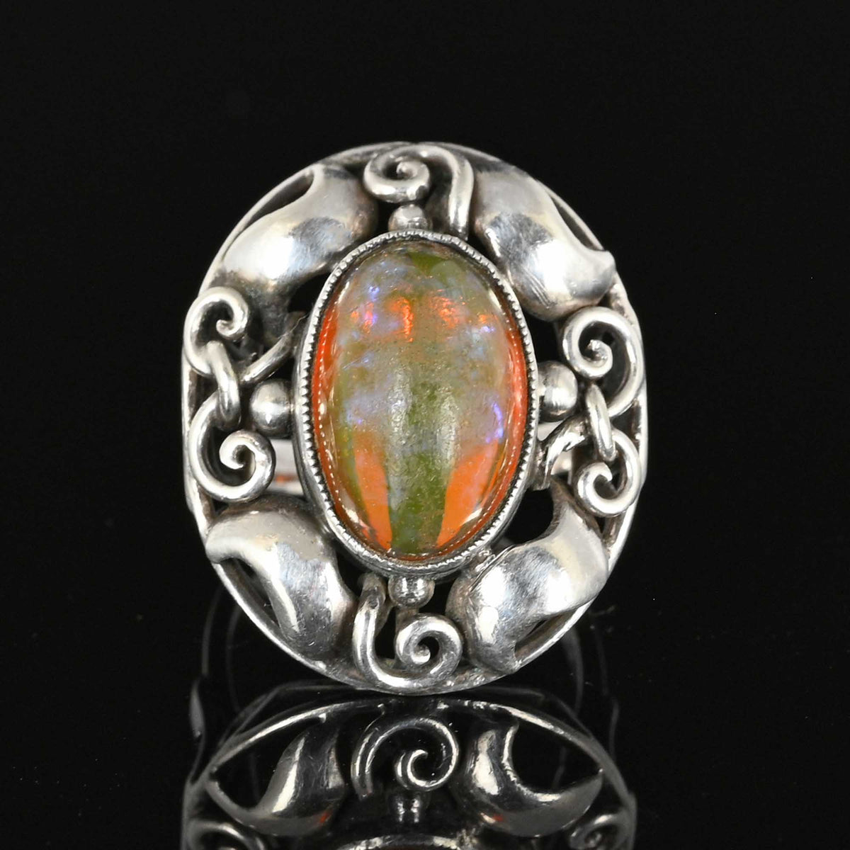 Antique Silver Arts Crafts Dragon's Breath Ring – Boylerpf