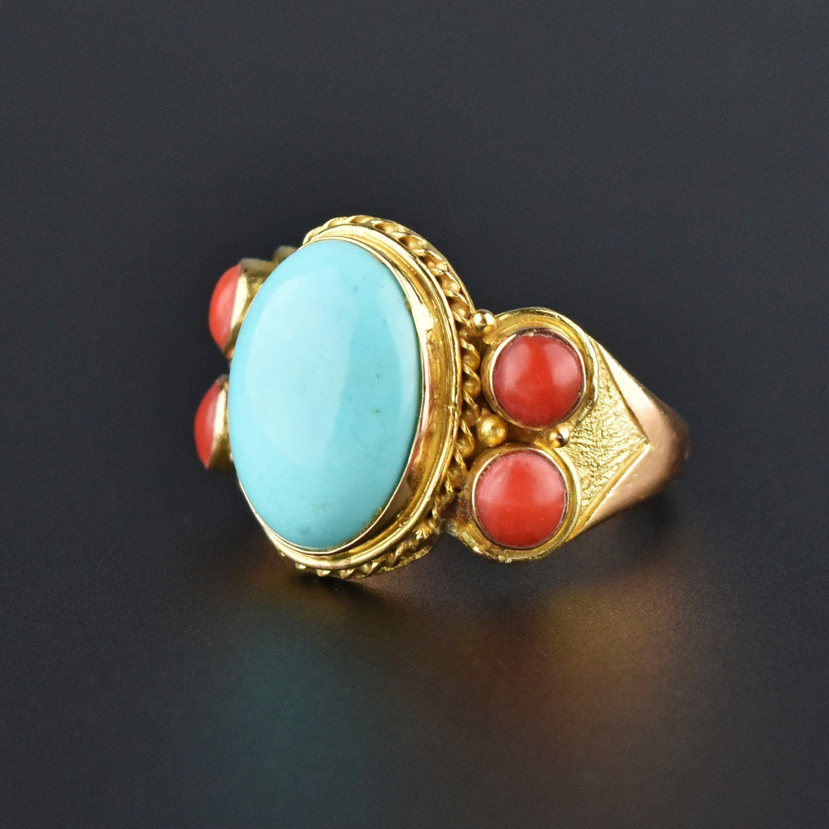 Red hot sale turquoise ring