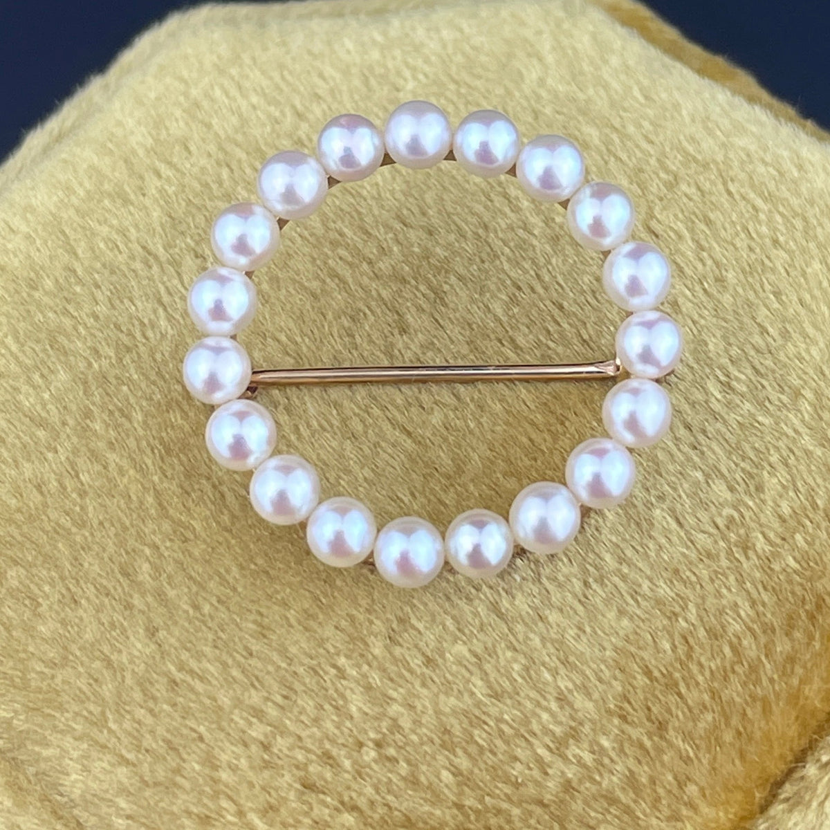 14 k oval brooch & store 4 pearls c 1911