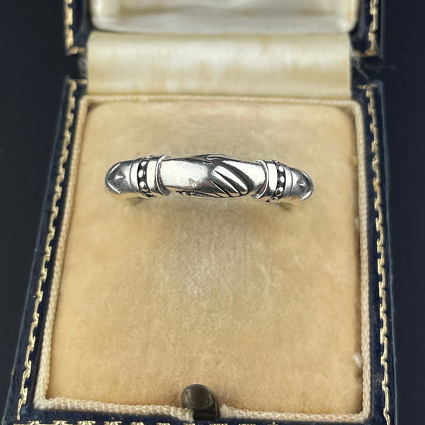 Vintage Sterling Silver Fede Gimmel Ring, Sz 9 1/2 - Boylerpf