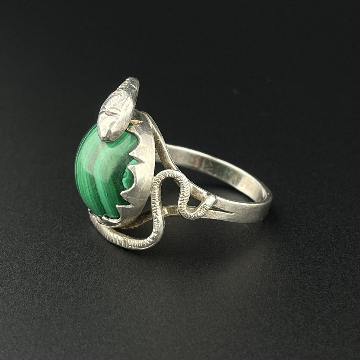 VTG STERLING SILVER MALACHITE RING # 229 outlets