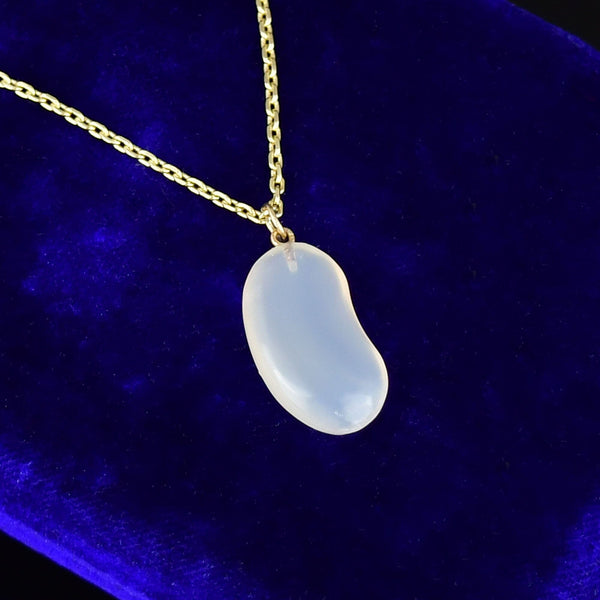 9K Gold Chalcedony Bean Necklace