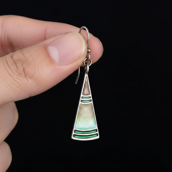 Vintage Pat Cheney Sterling Silver Enamel Earrings