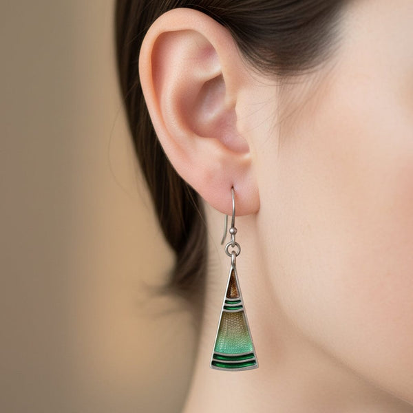 Vintage Pat Cheney Sterling Silver Enamel Earrings