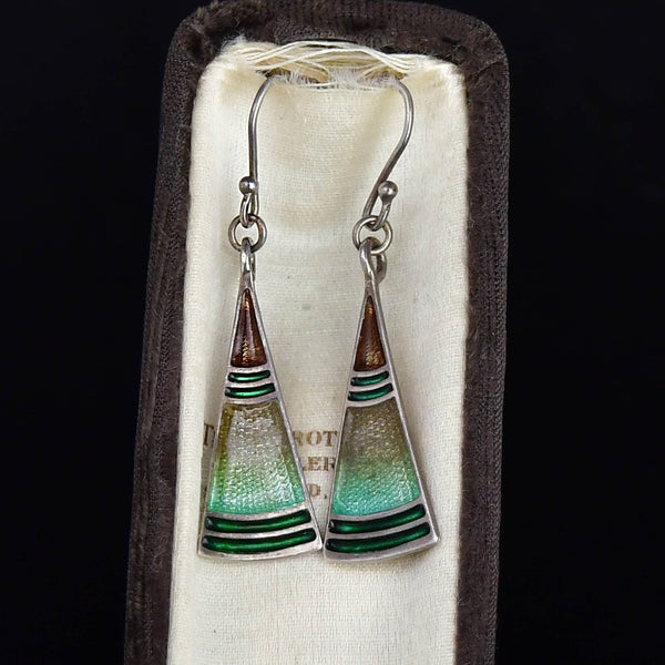 Vintage Pat Cheney Sterling Silver Enamel Earrings