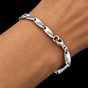 Vintage Twisted Link Sterling Silver Bracelet - Boylerpf