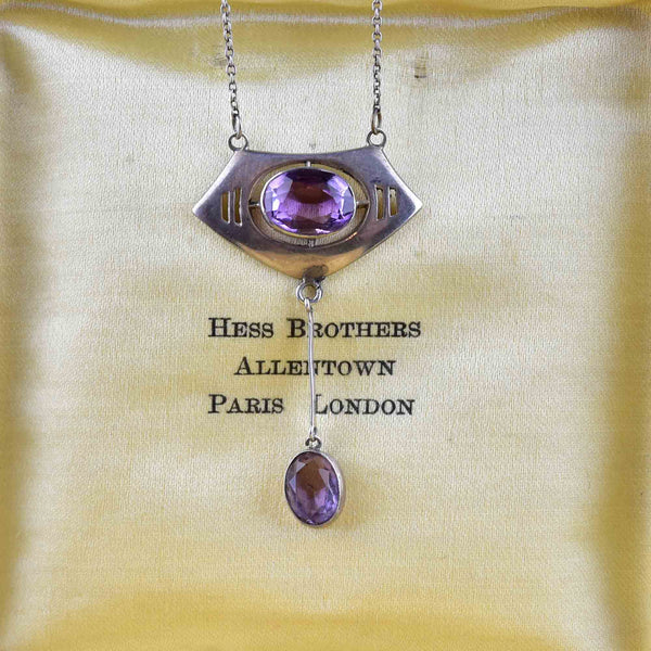 Antique Charles Horner Arts and Crafts Amethyst Necklace - Boylerpf