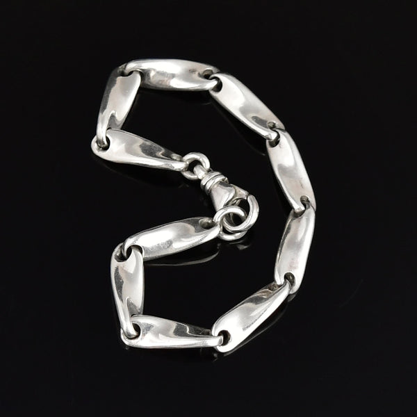 Vintage Twisted Link Sterling Silver Bracelet