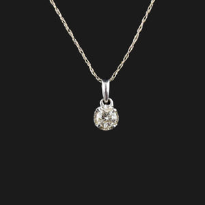 14K White Gold .25 CTW Diamond Solitaire Pendant Necklace - Boylerpf