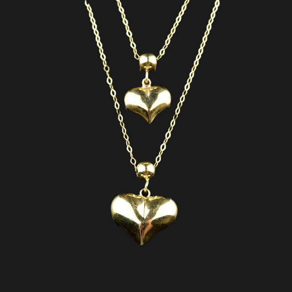 Vintage Solid 14K Gold Puffy Heart Charm Necklace – Boylerpf