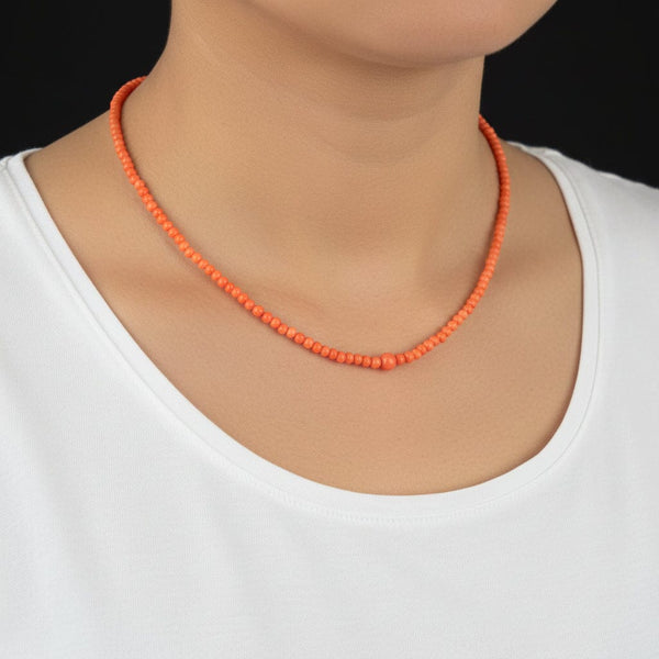 Antique Mediterranean Coral Victorian Necklace - Boylerpf