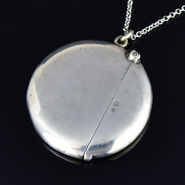 Antique Edwardian Sterling Silver Vesta Locket Pendant Necklace - Boylerpf