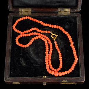 Antique Mediterranean Coral Victorian Necklace - Boylerpf
