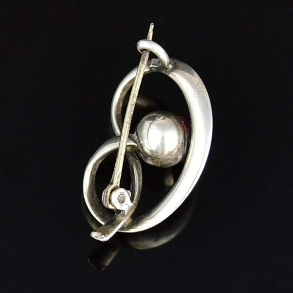 Art Nouveau Charles Horner Silver Amethyst Thistle Brooch - Boylerpf