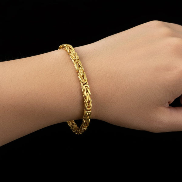 Vintage Byzantine Chain Solid Gold Bracelet - Boylerpf