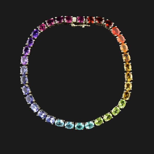 Rainbow Sapphire Tennis Bracelet | Princess Jewelry Shop