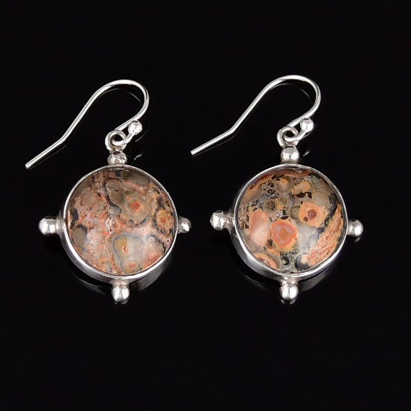 Antique Victorian Scottish Lace Agate Drop Earrings Sterling Silver - Boylerpf