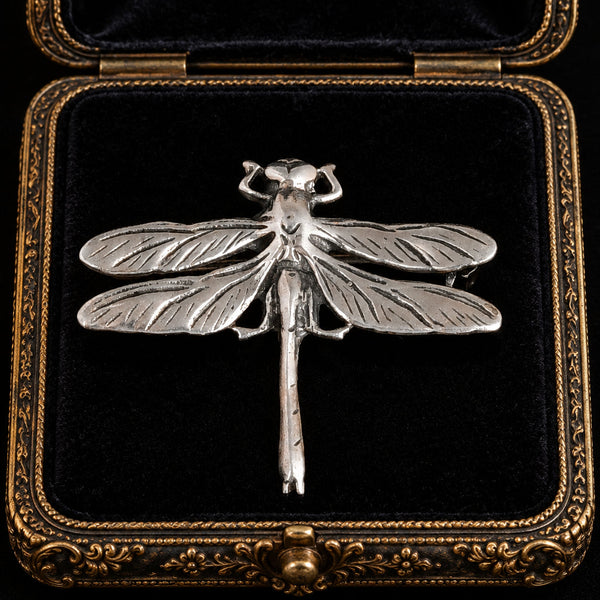 Vintage Dragonfly Sterling Silver Brooch