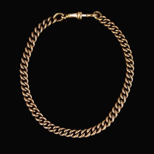 Antique Gold Pocket Watch Curb Chain Bracelet - Boylerpf