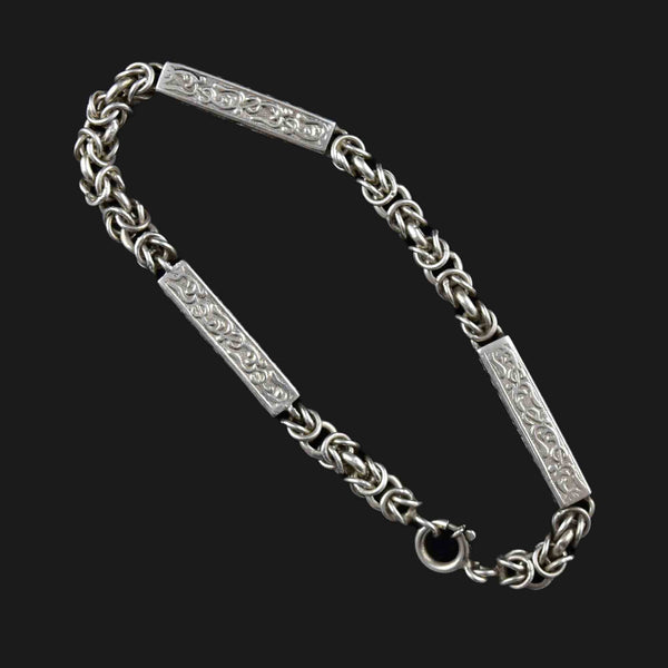 Antique Victorian Silver Albert Chain Bracelet - Boylerpf