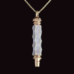 Antique Victorian Gold MOP Retractable Mechanical Pencil Fob Necklace - Boylerpf