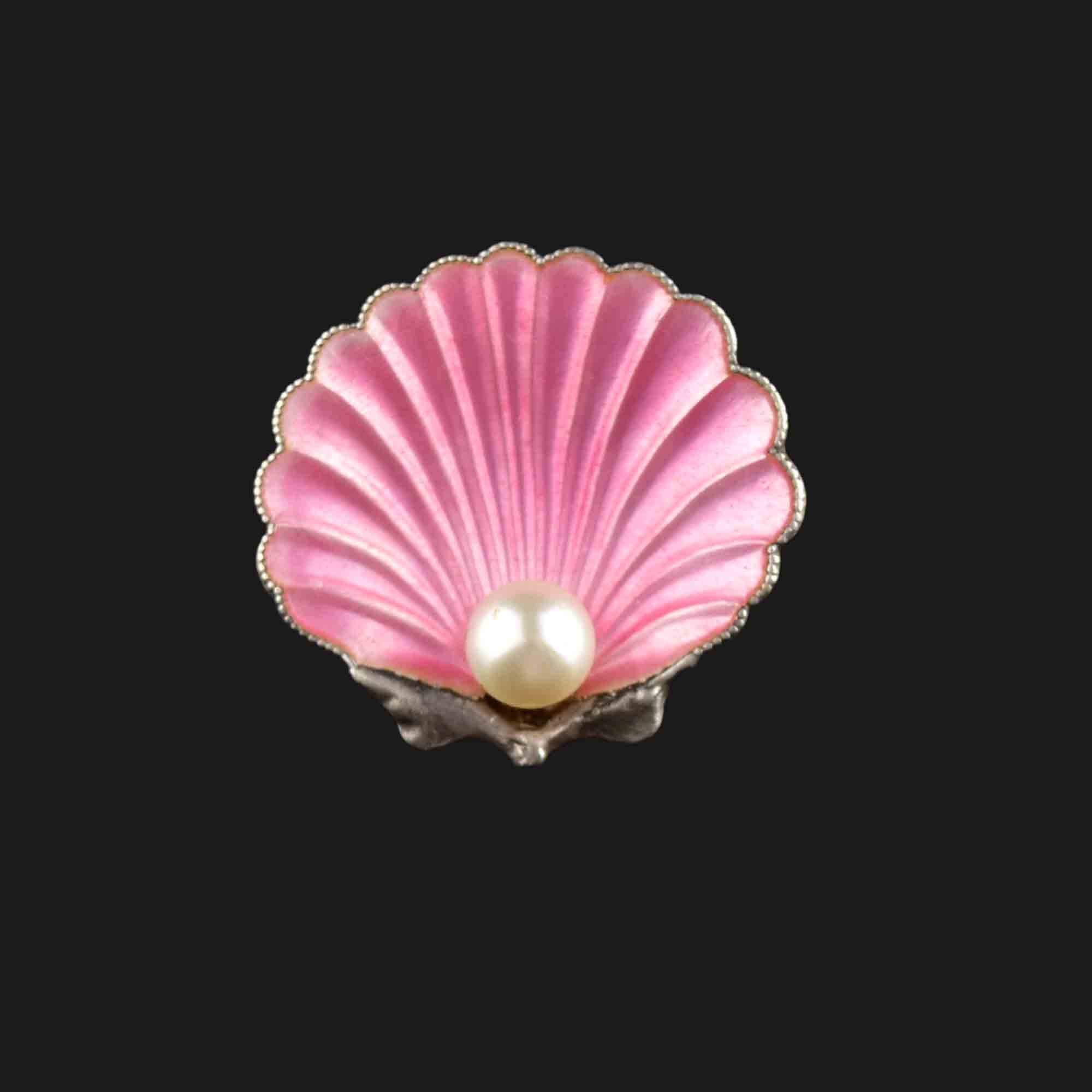 8,740円1950's Brooch SilverMetal FauxPearl Pink