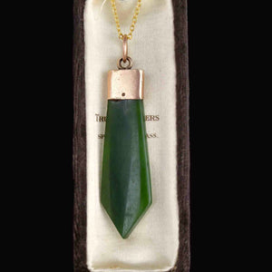 Antique Edwardian Maori Pounamu New Zealand Jade Pendant - Boylerpf