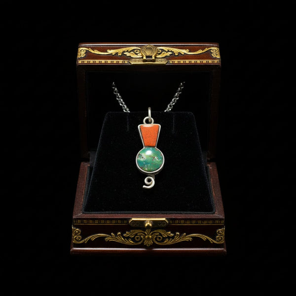 Antique Silver Bloodstone Jasper Thistle Charm Necklace - Boylerpf