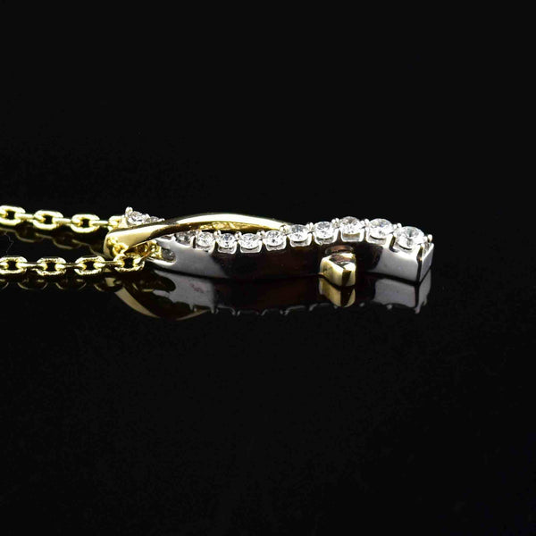 14K Two Tone Gold Diamond Journey Pendant Necklace - Boylerpf