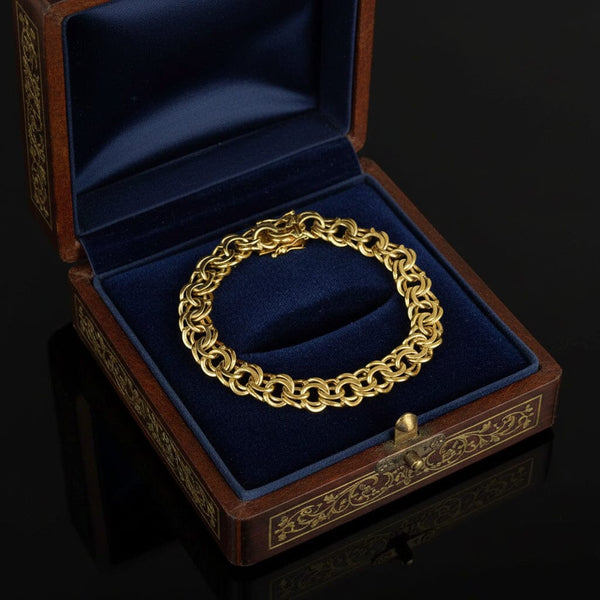 Vintage Double Rolled Gold Chino Link Bracelet - Boylerpf
