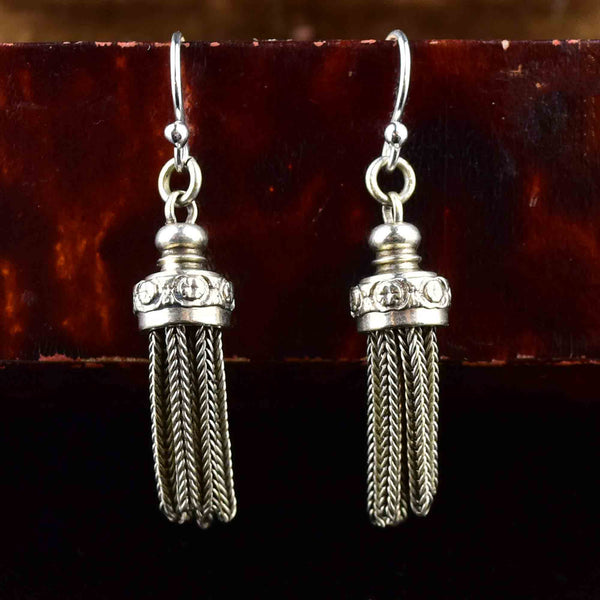 Antique Albertina Fob Tassel Earrings in Silver - Boylerpf