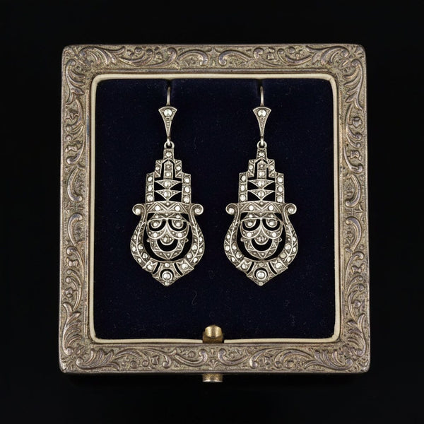 Art Deco Sterling Silver Marcasite Earrings
