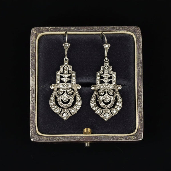 Art Deco Sterling Silver Marcasite Earrings