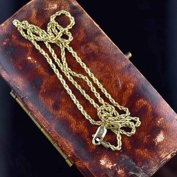 Vintage French Twist Rope Chain in 14K Gold - Boylerpf