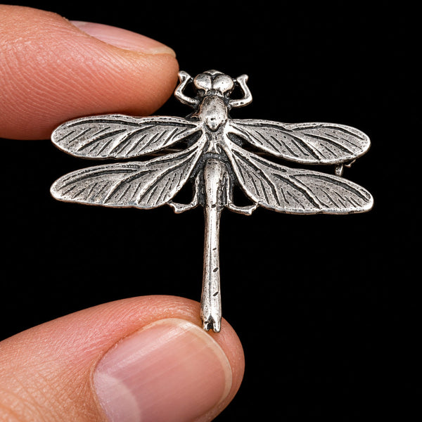 Vintage Dragonfly Sterling Silver Brooch