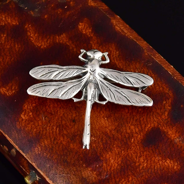 Vintage Dragonfly Sterling Silver Brooch
