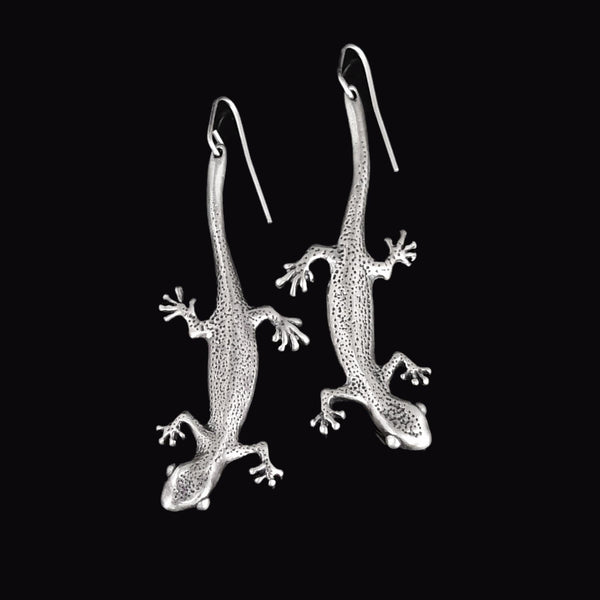 Vintage Sterling Silver Lizard Earrings