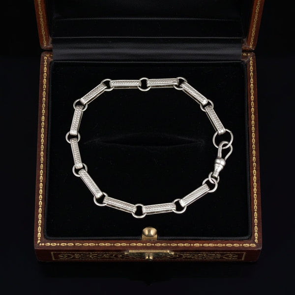 Antique Edwardian Sterling Silver Albert Watch Chain Bracelet
