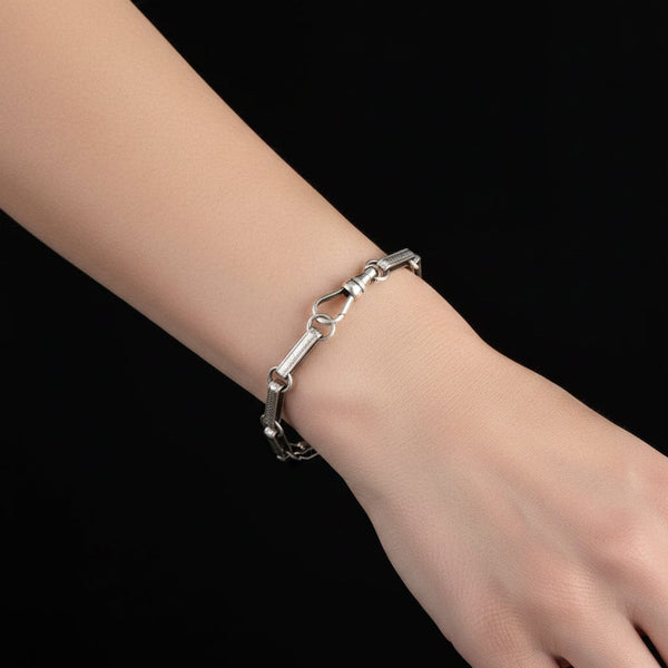 Antique Edwardian Sterling Silver Albert Watch Chain Bracelet